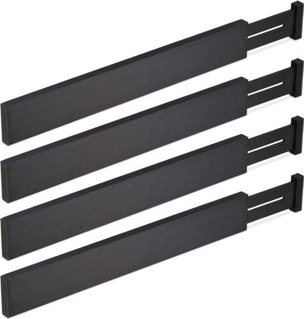 Set mit 4 Schubladenteilern in Schwarz