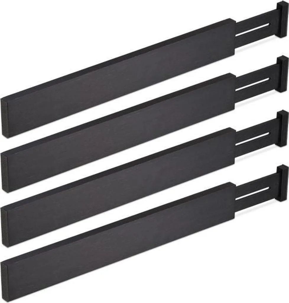 Séparateur de tiroir pour dressing et bureau - Lot de 4 noir mat