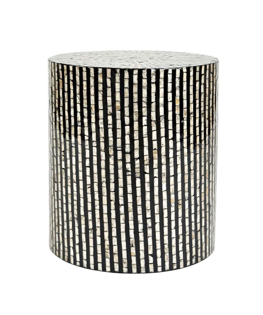 Avola AV1730-28B Tisch aus Naturmuschel, handgefertigt, 40,5x40,5x46 cm