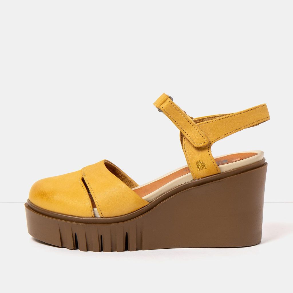 Art Sandalen mit Keilabsatz Damen 2083 ROMA YELLOW/ CATANIA Farbe Gelb