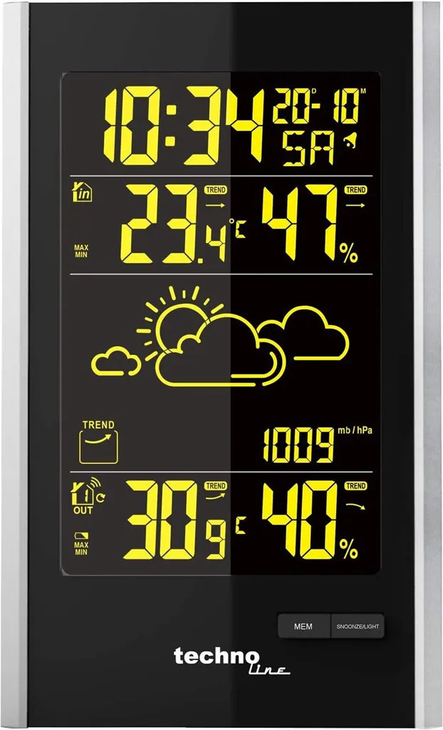 Station météo numérique WS 9060 : thermomètre et hygromètre d'intérieur