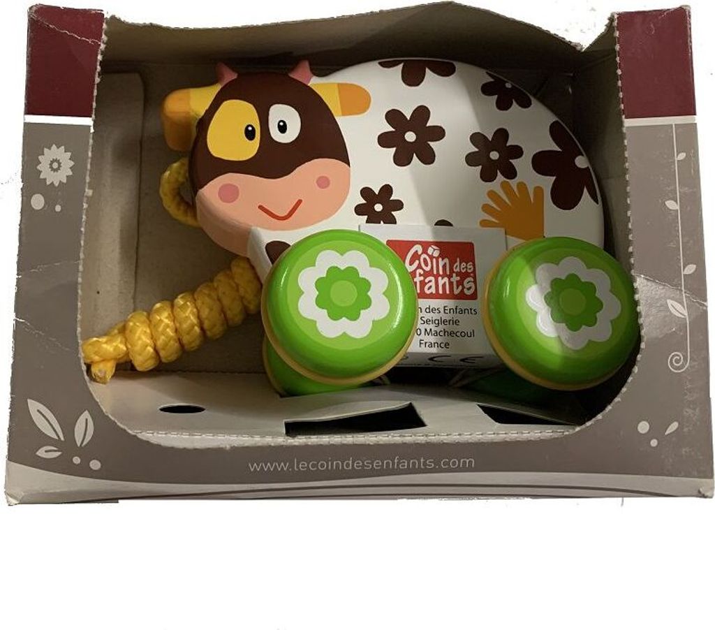 LE COIN DES ENFANTS Nachziehspielzeug Kuh