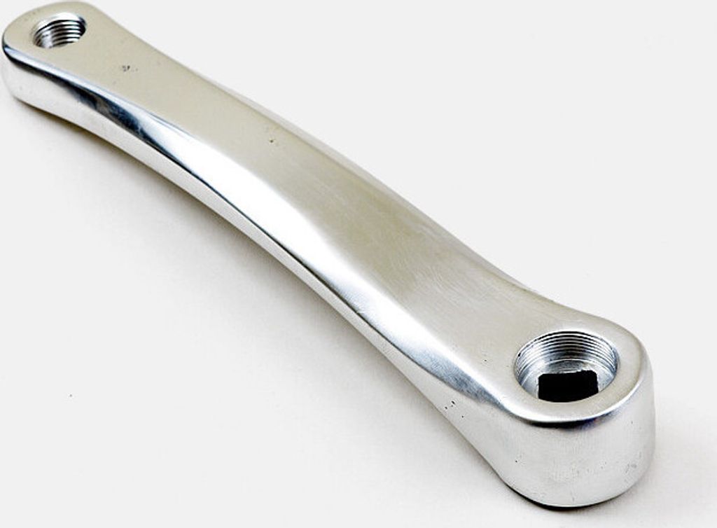 Fahrradkurbel Linke Kurbel 170 mm aus Alu, Silber poliert Produktbild 