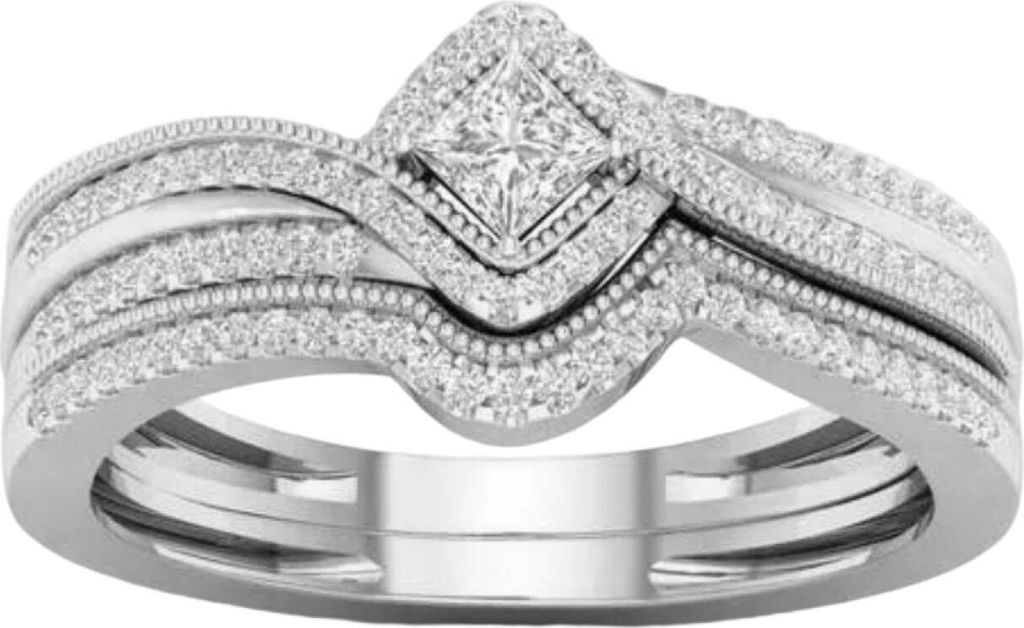 Damen-Ring, Kunstkristall-Inlay, geometrischer Metallring, elegante Dekoration, glänzender, anhaltender Zirkonia-Ring, exquisiter Schmuck, Geschen...