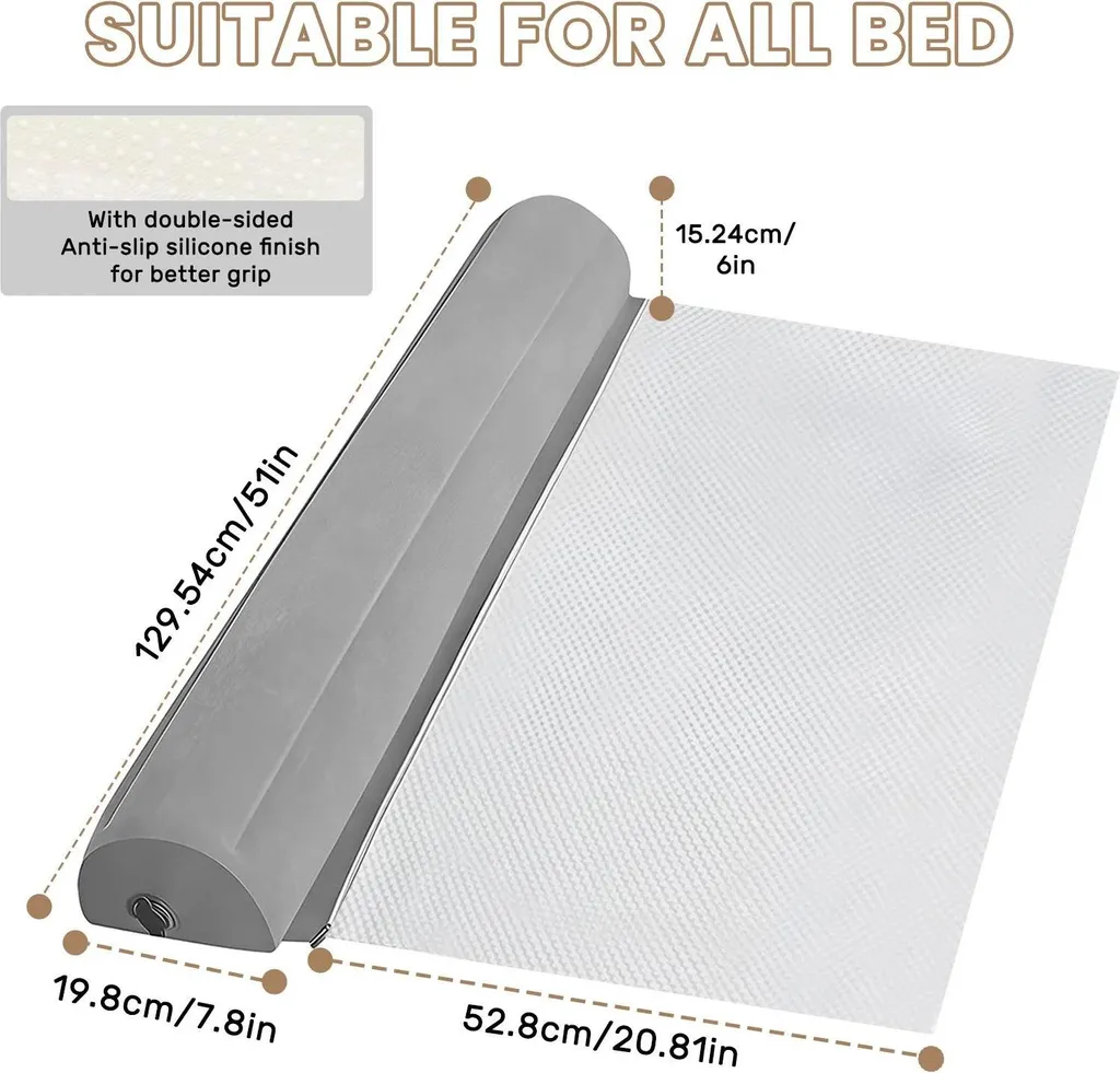 Barrière de lit de voyage gonflable grise - Protection nomade pliable - 4