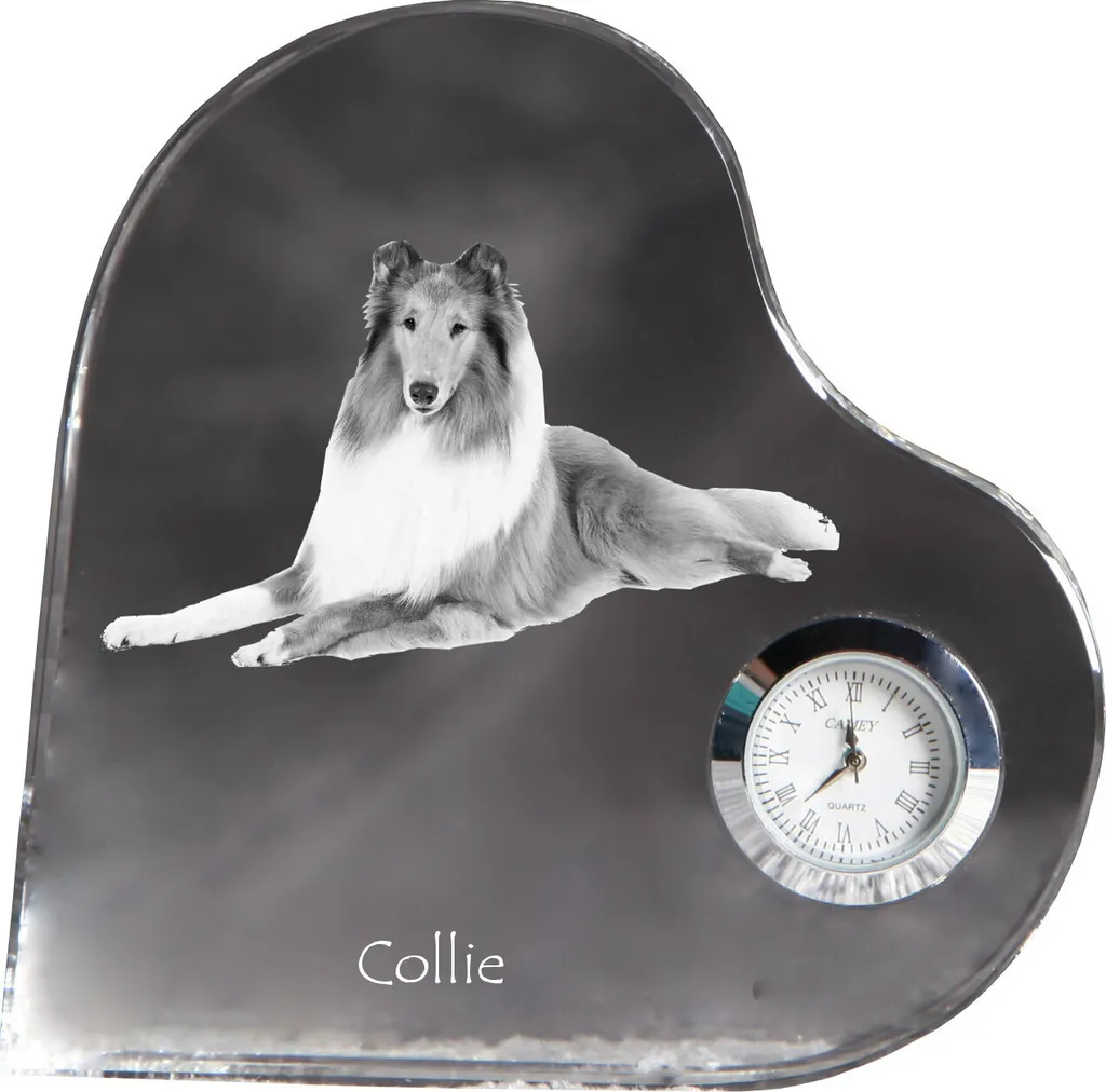 Art-Dog Orologio Cristallo Collie a Pelo Ruvido - Idea Regalo Unica