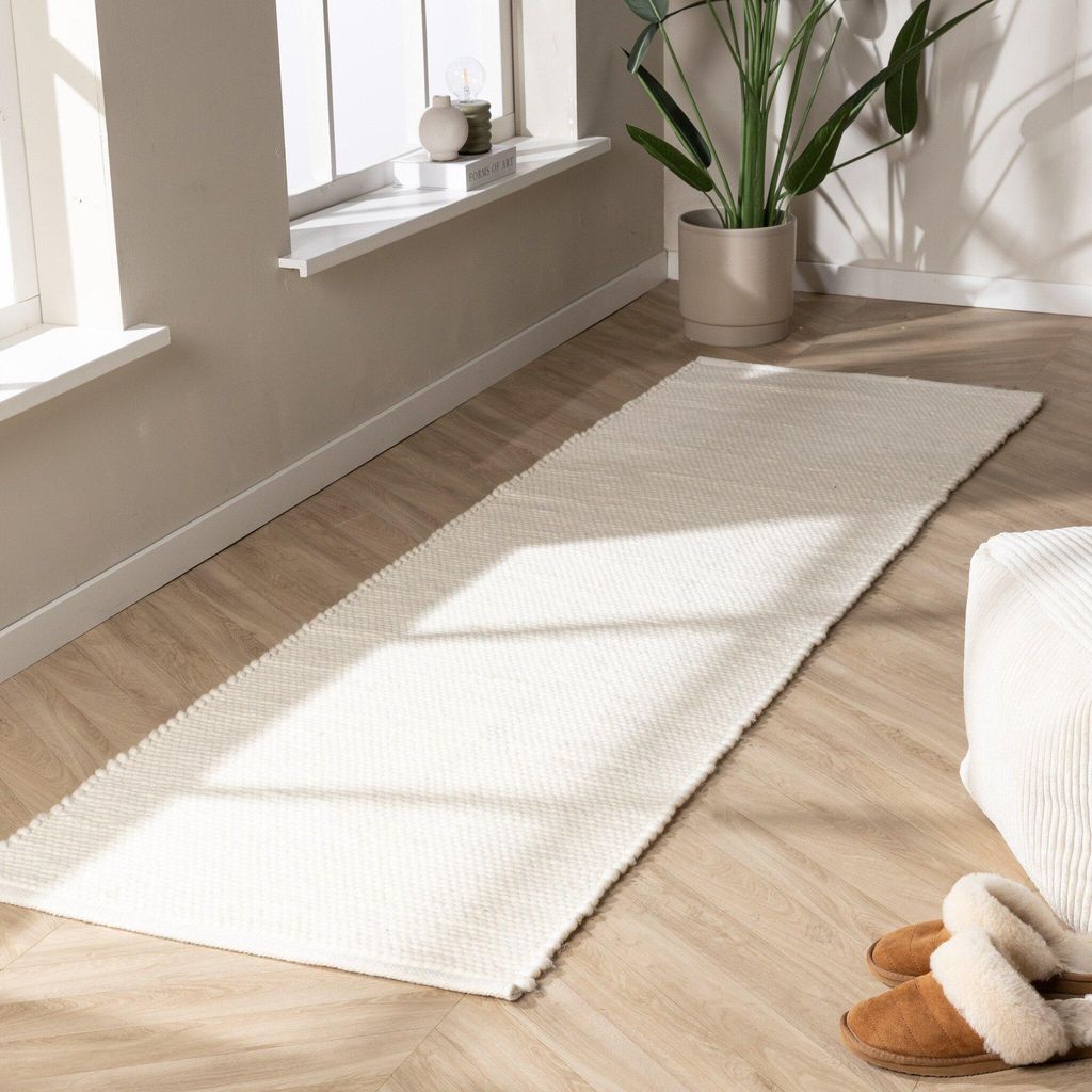 Volero - Wollteppich Läufer - Feline Weiß - 50x150 cm - Produktbild 