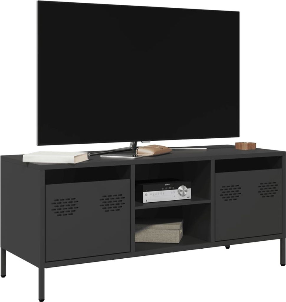 Maison Exclusive - TV-Schrank Schwarz 101,5x39x43,5 cm Kaltgewalzter Stahl