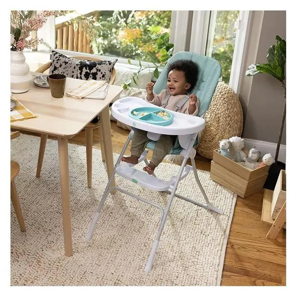 Chaise haute de voyage pliante Sun Valley Teal pour repas chez amis