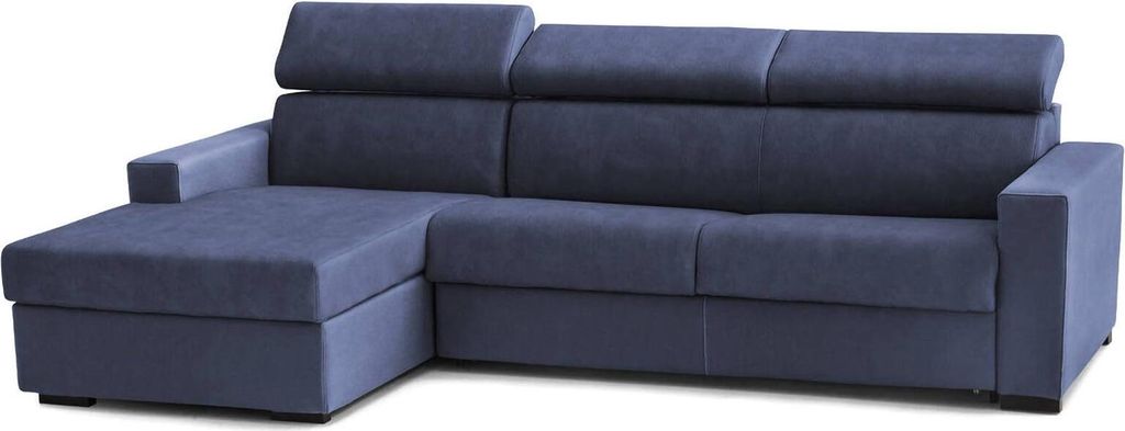 Festes Sofa Dcisc, Ecksofa, 100% Italy, Sofa im Wohnzimmer mit Chaiselongue, aus gepolstertem Stoff - Linke Containerhalbinsel, mit schmalen Armle...