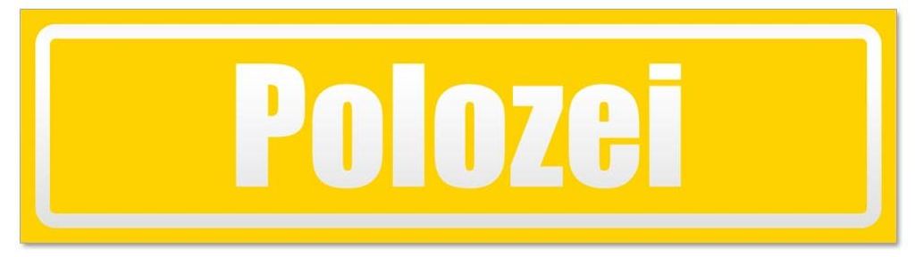 Kiwistar - Autoaufkleber - Gelb - 20 x 5,3 cm - Polozei invertiert - Hinweis Aufkleber Sticker für Auto, Kfz, Fahrrad, PKW, LKW
