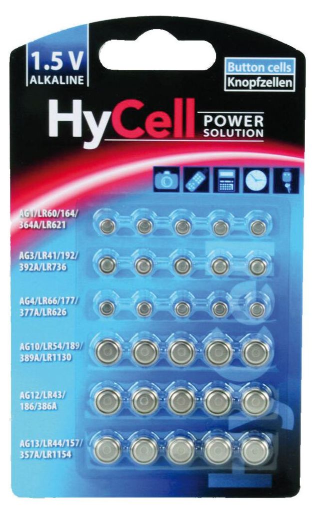 Ansmann 5015473 HyCell Alkaline Knopfzellen-Set 30-teilig Image du produit 