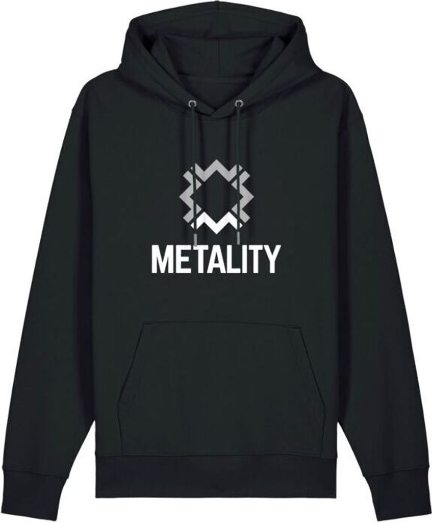 Metality Kapuzenpullover Herren Herren Hoodie schwarz Band-Merch 100% Baumwolle M