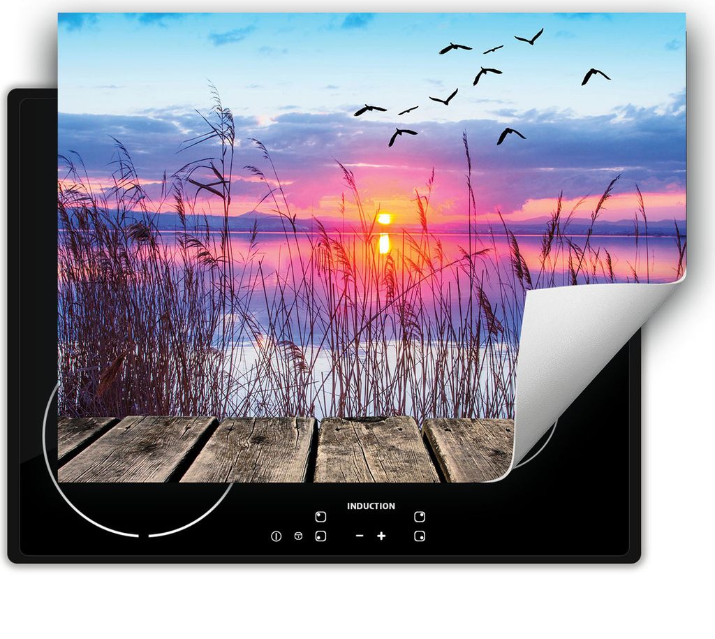 DarHaus Herdabdeckplatte 70x52 cm Anti Rutsch Matte Aufrollbar, Himmel - Landschaft