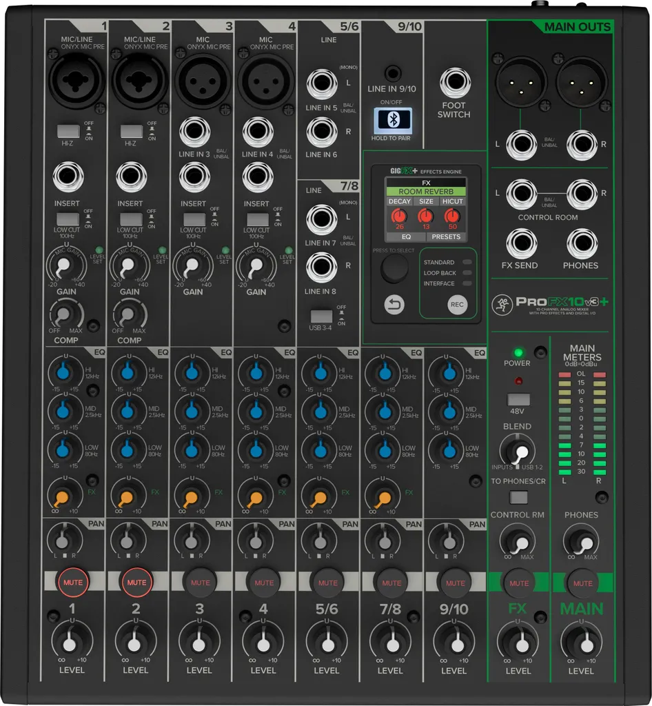 Console de Streaming et Podcast Mackie ProFX10v3+ Interface USB-C