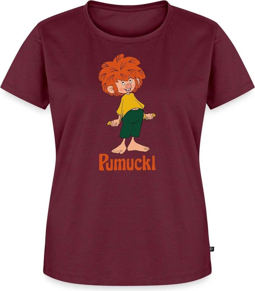 Spreadshirt Pumuckl Mit Frecher Pose Und Verschmitztem Lächeln Frauen Premium T-Shirt, L, Burgunderrot