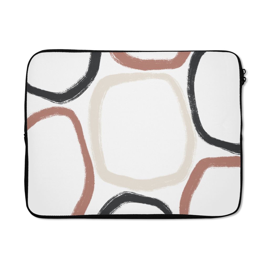 MuchoWow Laptop Hülle 17 Zoll Laptoptasche Minimalismus - Geometrische Formen - Pastell - Muster - Zipper - Schutzabdeckung