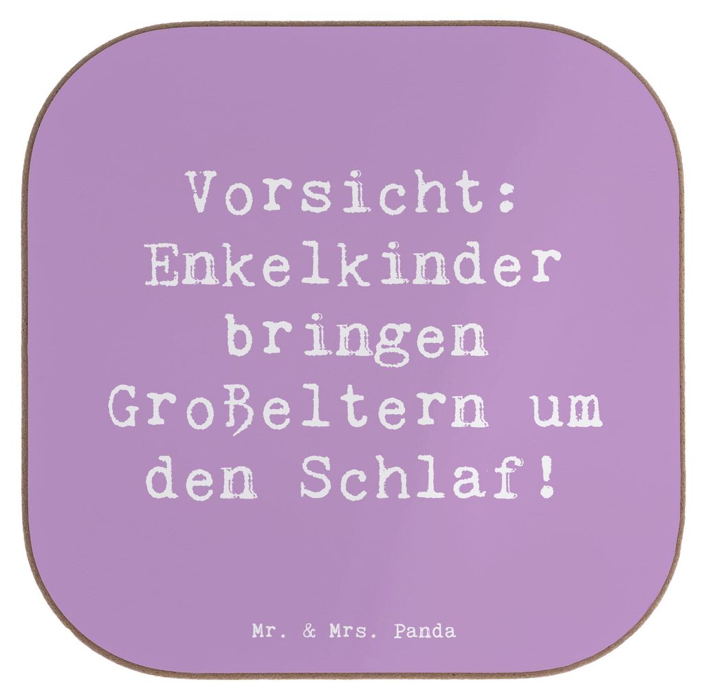 Mr. & Mrs. Panda Untersetzer für Gläser Spruch Enkelkinder - Lavendeltraum - Geschenk, Herausforderung, Liebe, Familienleben, Glas, Tischunterset...