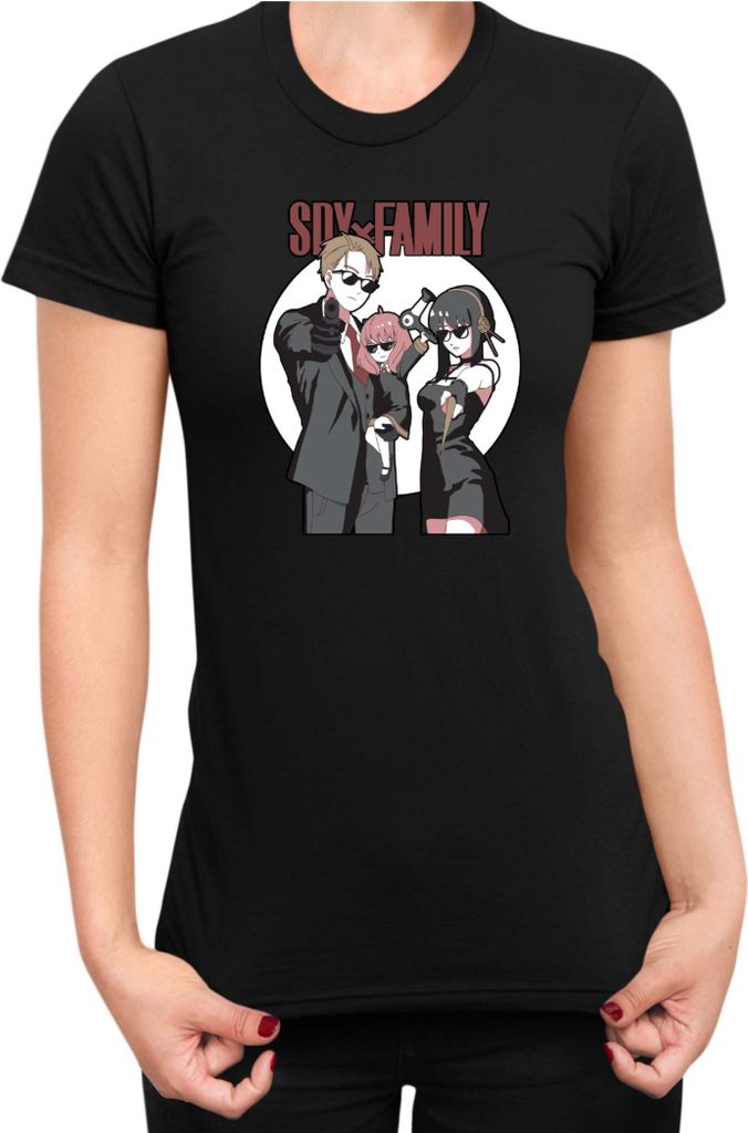 Damen T-Shirt Japan Anime Manga Family X Spy, Lady XS / Schwarz