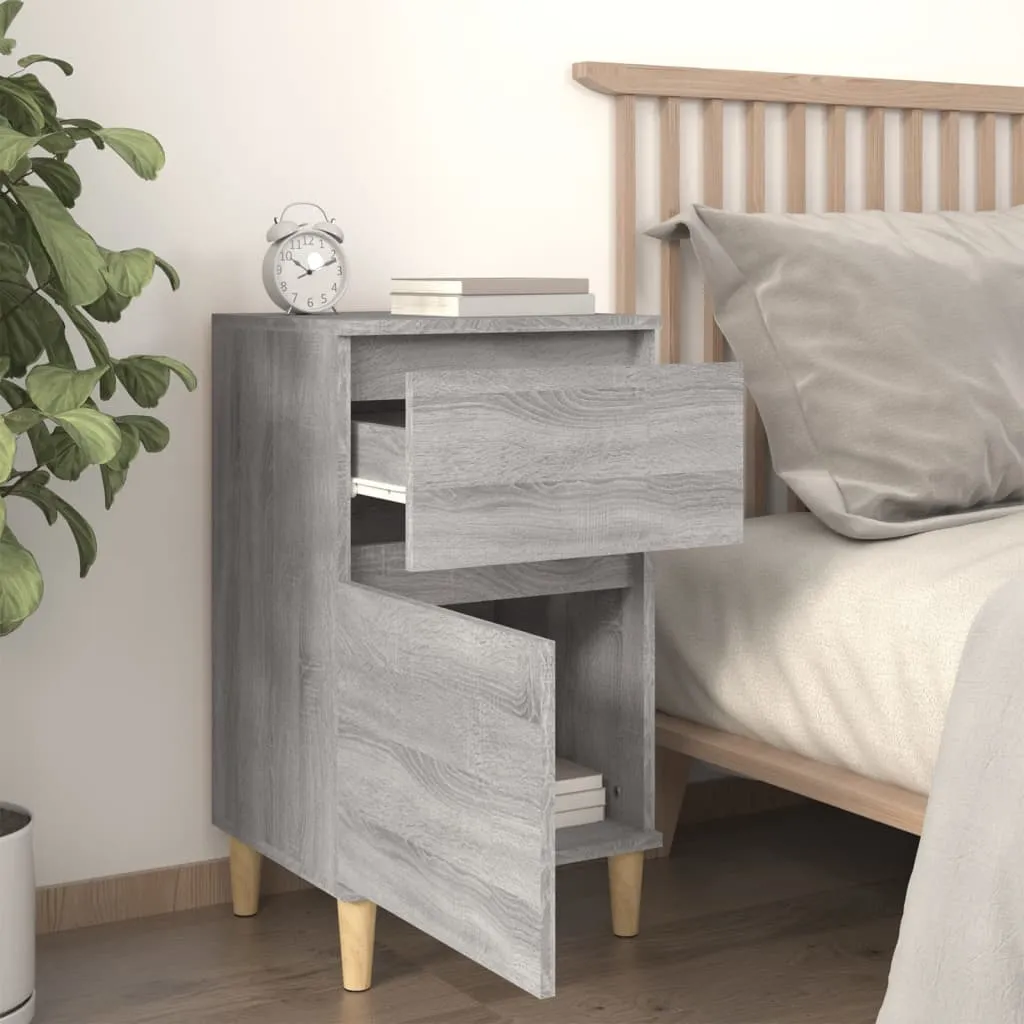 Tables de nuit Gris Sonoma 40x35x70 cm - Rangement vertical compact - 4