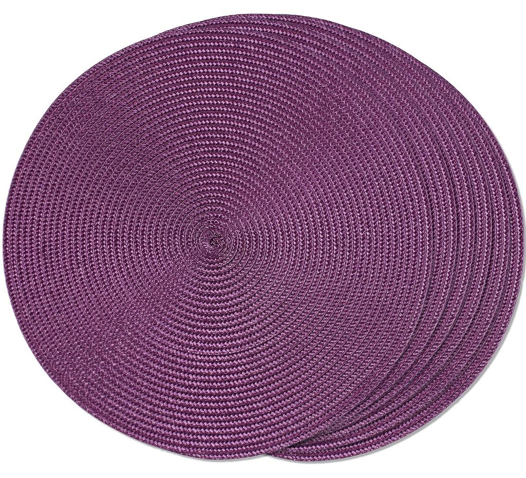 Set van 6 Ronde Gevlochten Placemat voor Eettafel 38 cm Productafbeelding 