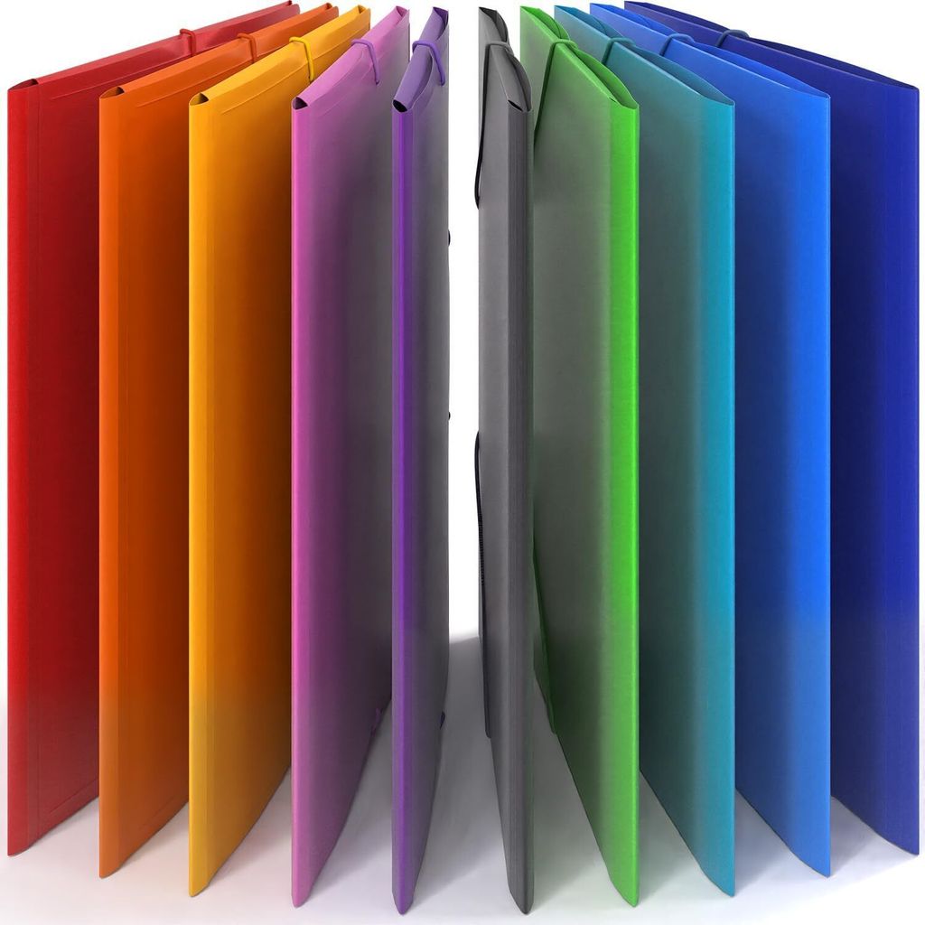 ACROPAQ - 10 x Elastische Dokumententasche A4, Sammelmappe A4 - Bis zu 200 Seiten, Ausziehbarer Rücken, Elastischer Verschluss - Dokumentenmappe, ...