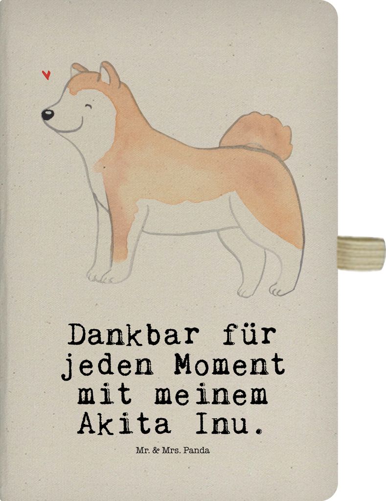 Mr. & Mrs. Panda Tagebuch Akita Inu Moment - Transparent - Geschenk, Notizbuch A5, Notizheft, Akita-Inu, Japanischer, Ken, Kladde, Skizzenbuch