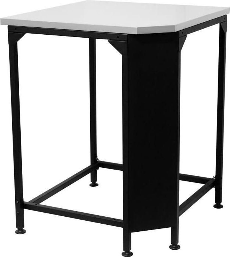 Eck-Tisch, COZZE 90531, 705 x 600 x 900 mm, Edelstahl Arbeitsplatte 705 x 705 mm, Schwarz, Max. 100 kg Traglast