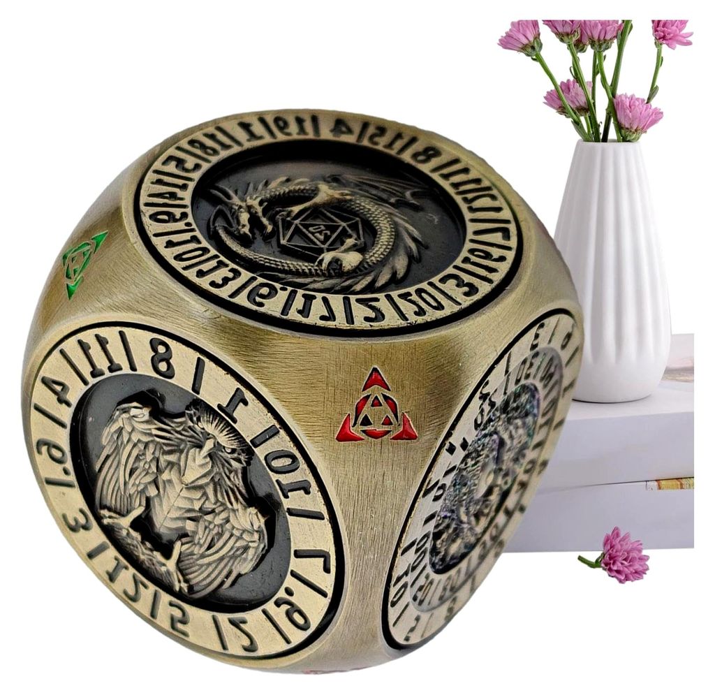 Rollenspielwürfel, Set aus Metall, Spinnerwürfel mit 6 Seiten, tragbares Zubehör für Gesellschaftsspiele zur Unterhaltung und Freizeitgestaltung