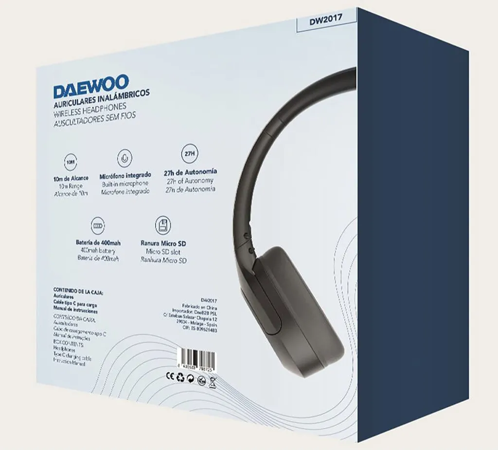 Casque d'écoute Bluetooth Noir Sport et Bureau - Connexion Multi-Point