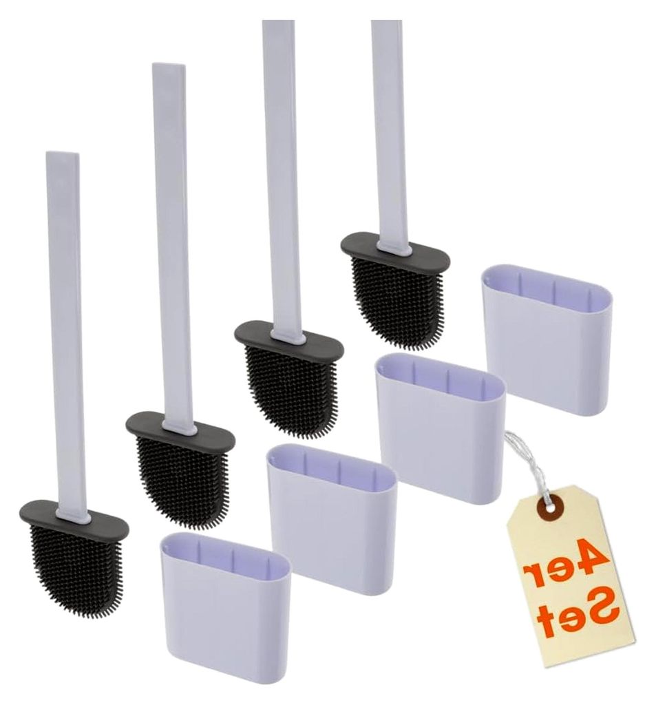 4er Set Silikon Toilettenbürsten mit Wandmontage