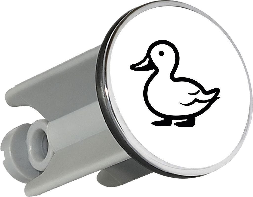 Huuraa Waschbeckenstöpsel Ente Silhouette 4cm höhenverstellbar Abflussstopfen Geschenkidee