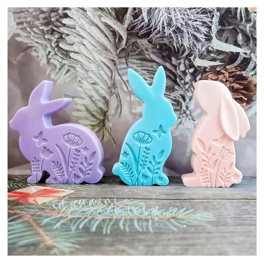 3 Stück Silikonform Hase für Ostern