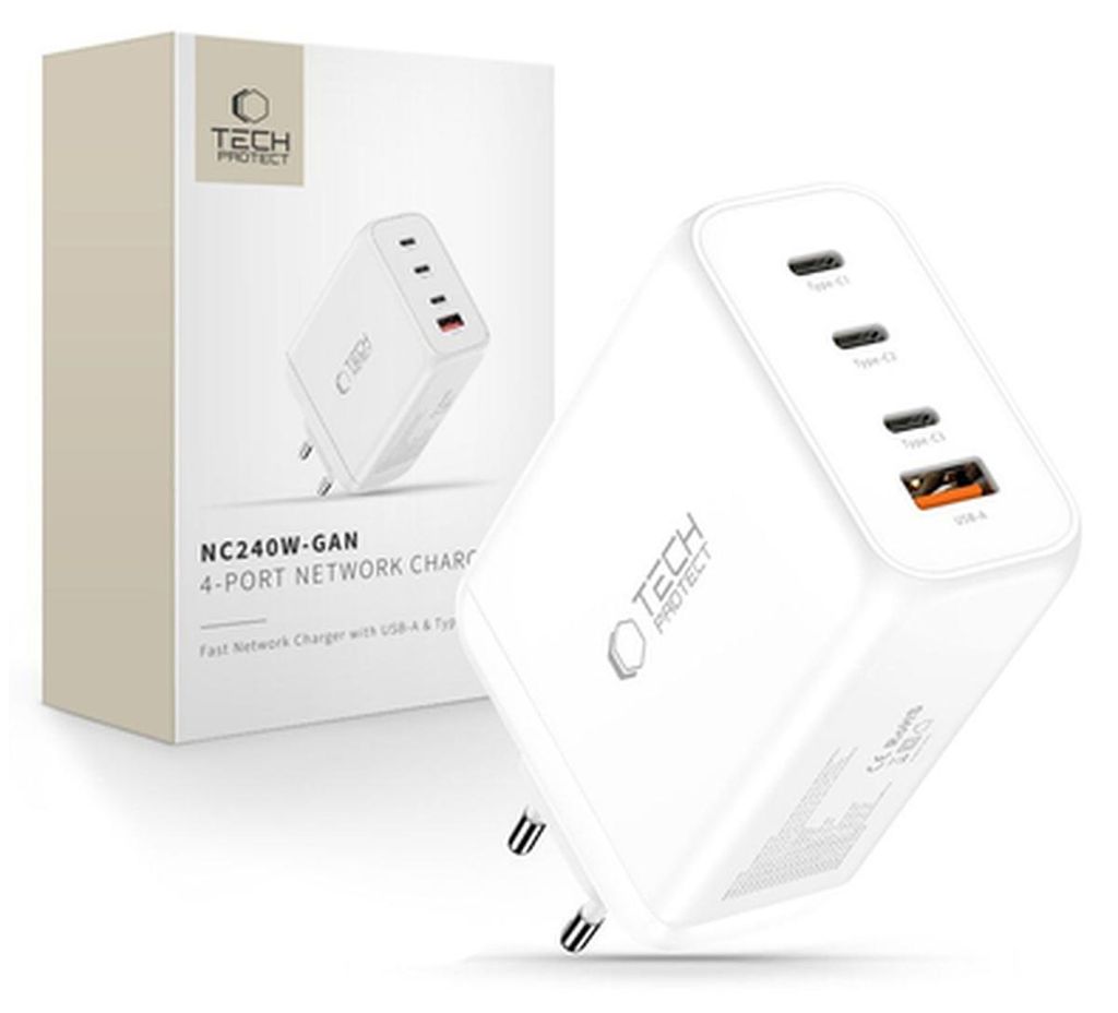 Tech-Protect Nc240W-Gan 4portová síťová nabíječka Pd 240 W Obrázek produktu 