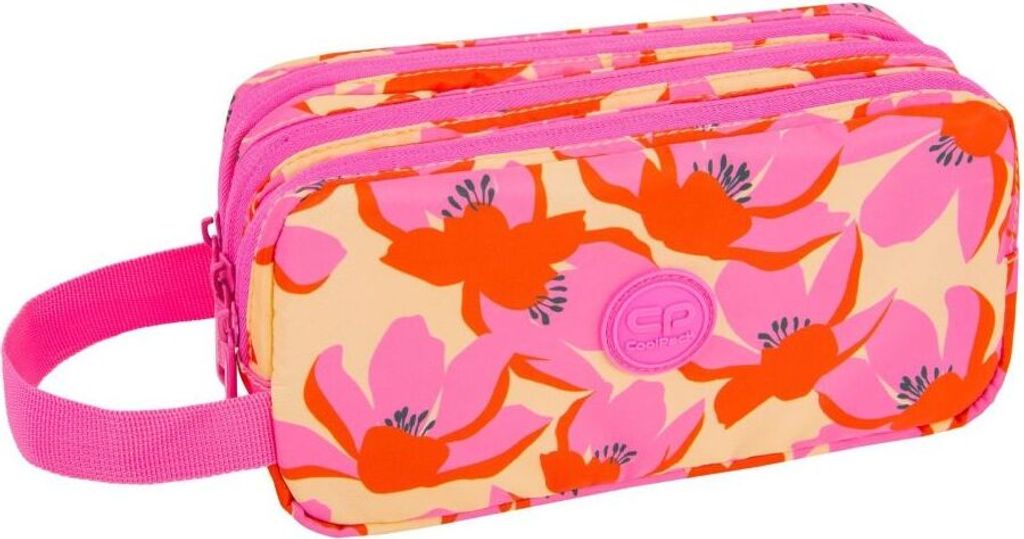 CoolPack Federmäppchen mit drei Reißverschlüssen - PRIMUS - FLORES ROSA