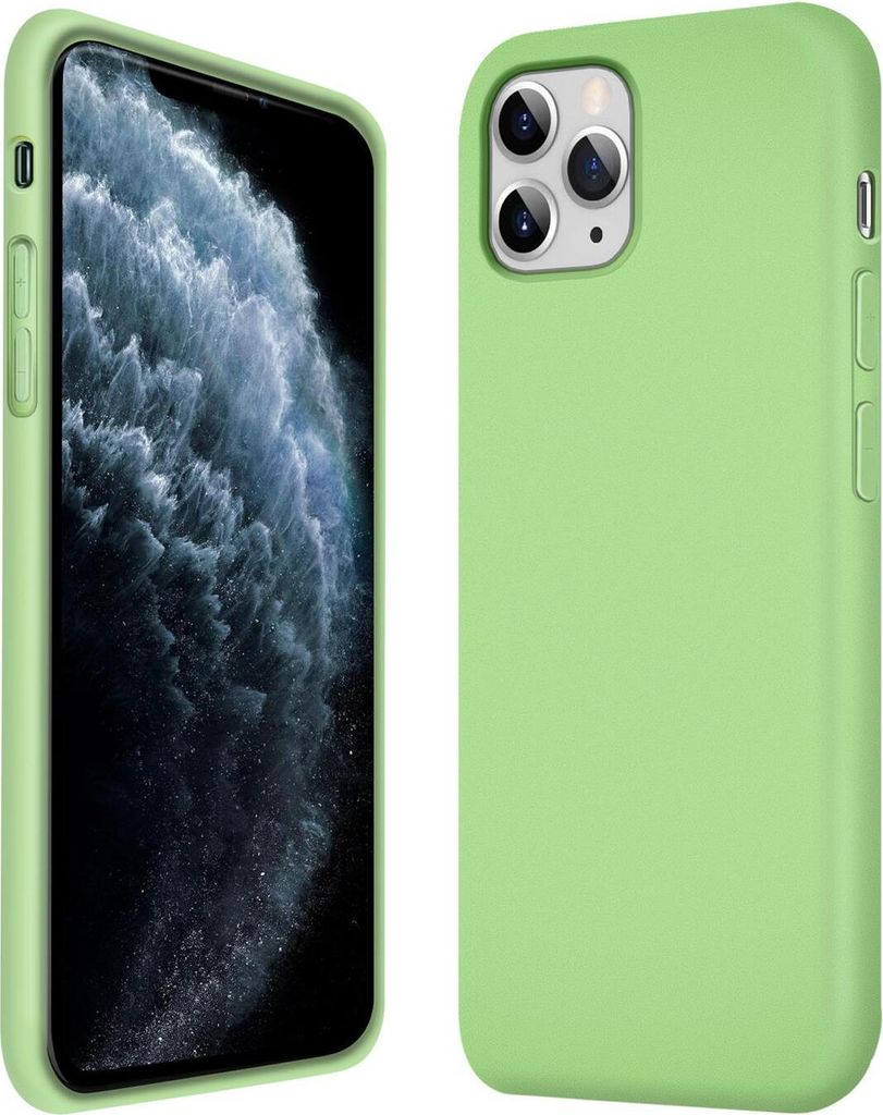 Conie TPU Schutzhülle für iPhone 11 Pro Tasche Case Cover Bumper Silikon Mikrofaser Inlay Hülle in Grün matt