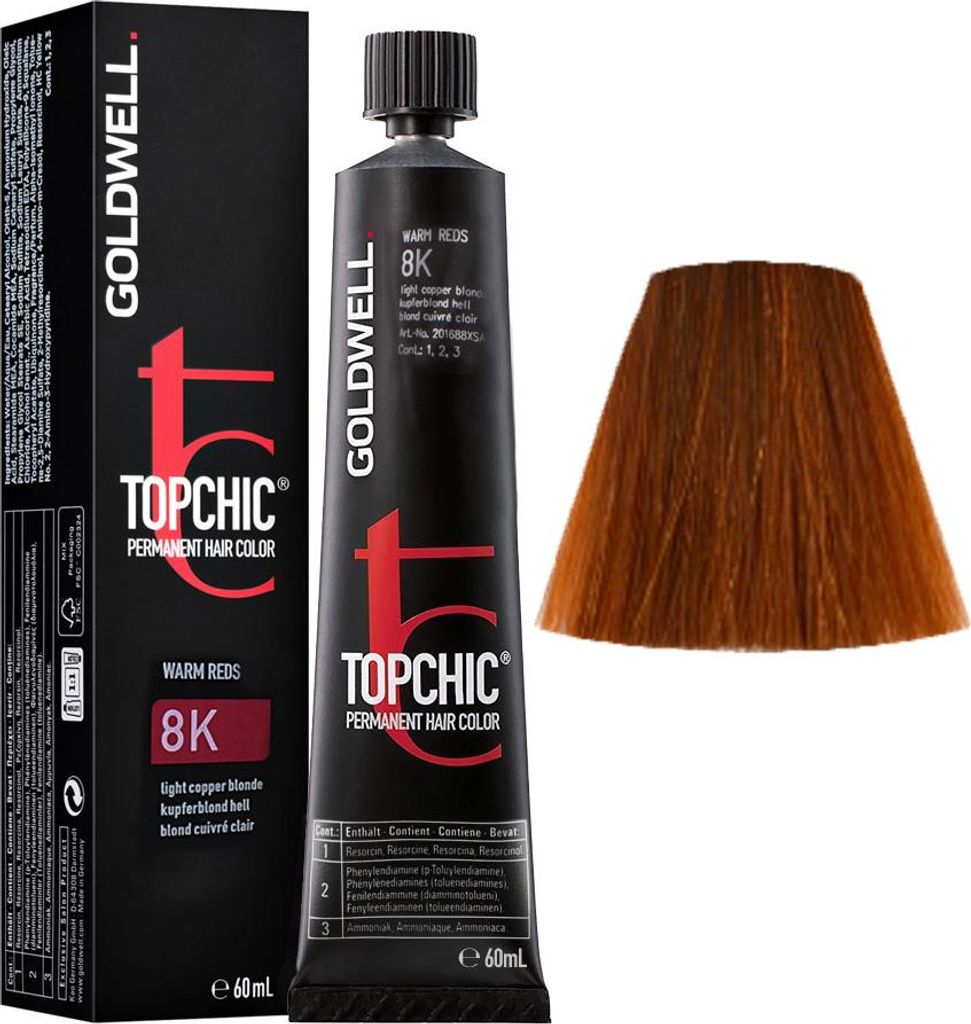 8K Blond cuivré clair Goldwell Topchic Warm reds tb 60ml Image du produit 