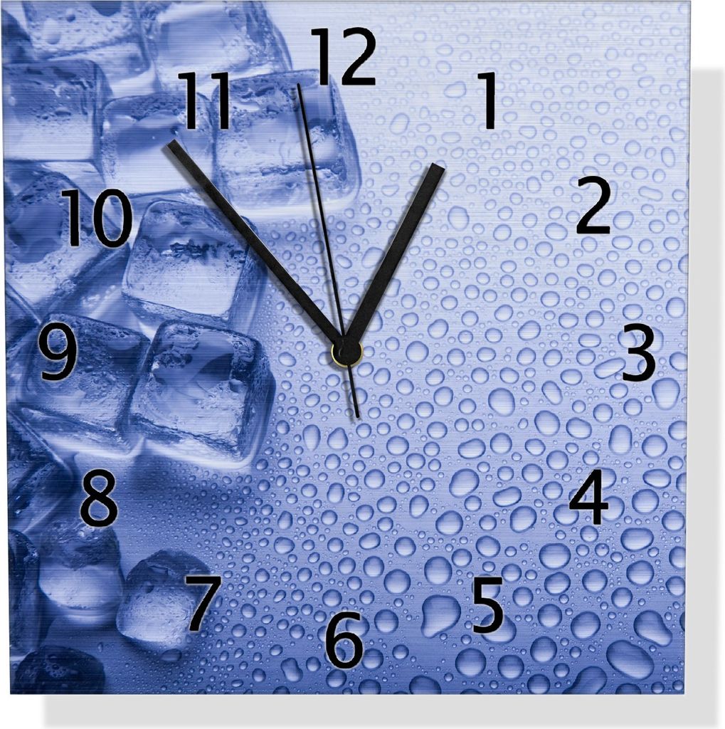 Wallario Design Wanduhr Eiswürfel aus Aluverbund, Größe 30 x 30 cm