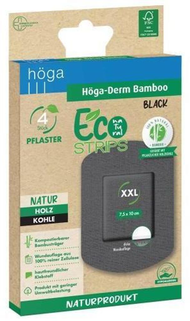 Höga-Derm Bamboo Black XXL, 7,5x10cm 4 St Produktbild 