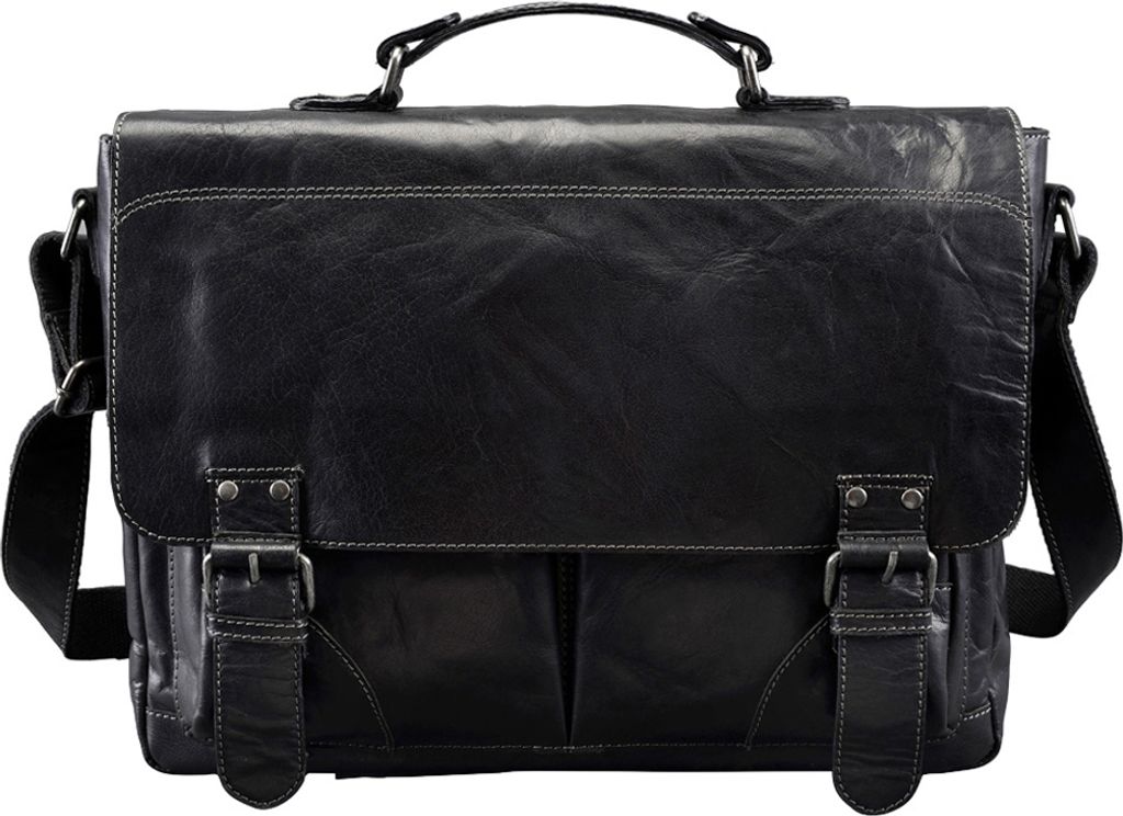 PRIDE&SOUL Umhängetasche "Business Bag L" Leder braun