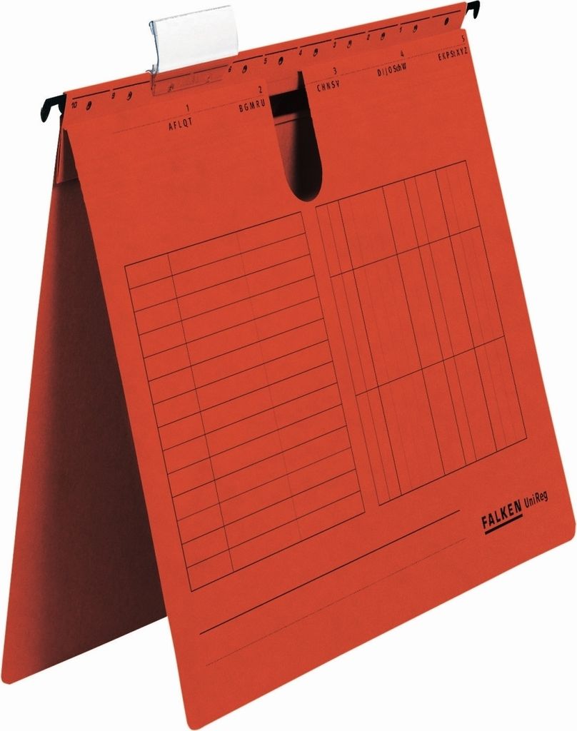 Hängehefter UniReg Kraftkarton 230g/qm kaufm. Heftung rot VE=5x5 Stück