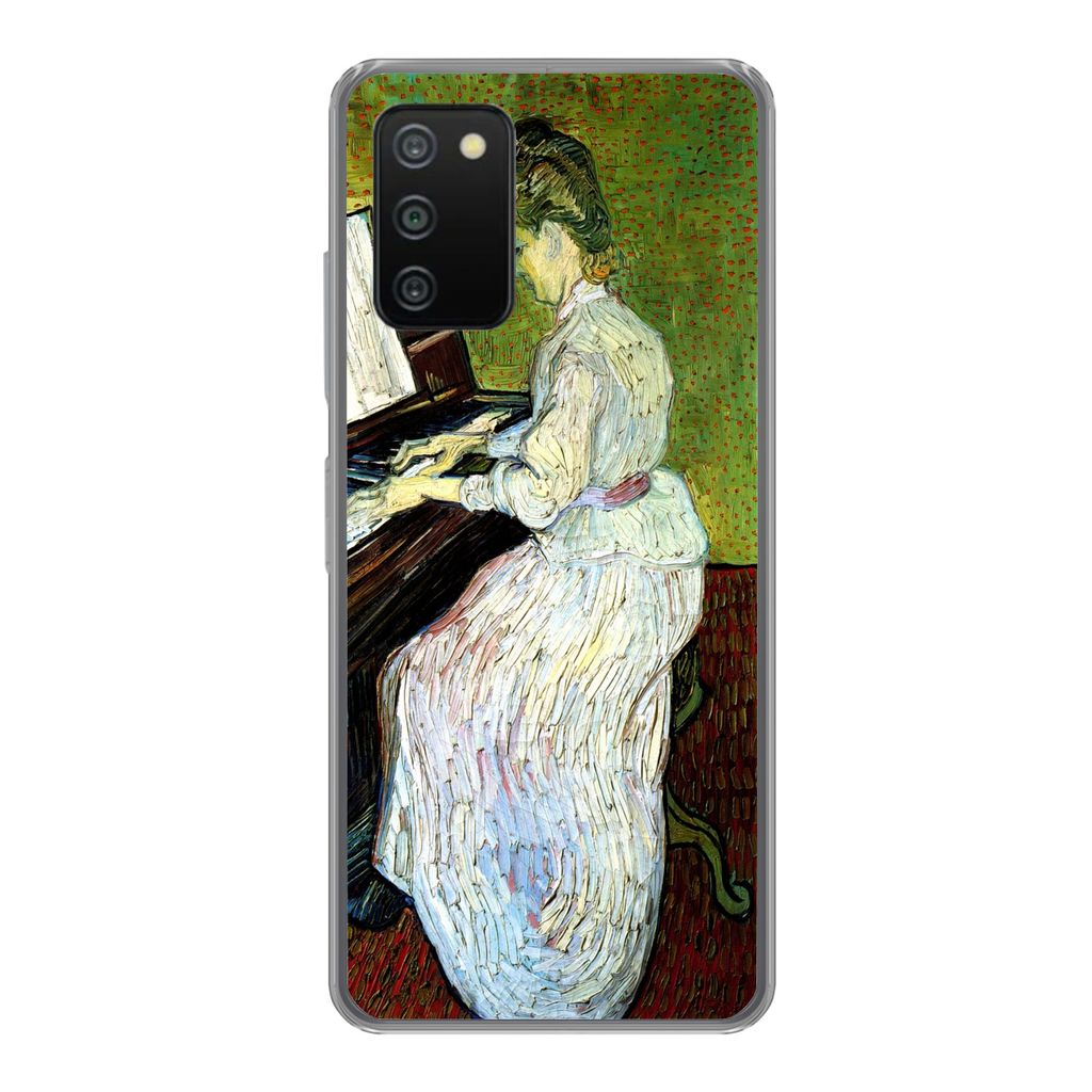 MuchoWow Handyhülle Schutzhülle Hülle für Samsung Galaxy A03s Marguerite Gachet am Klavier - Vincent van Gogh Silikon Softcase Handy Hülle -...