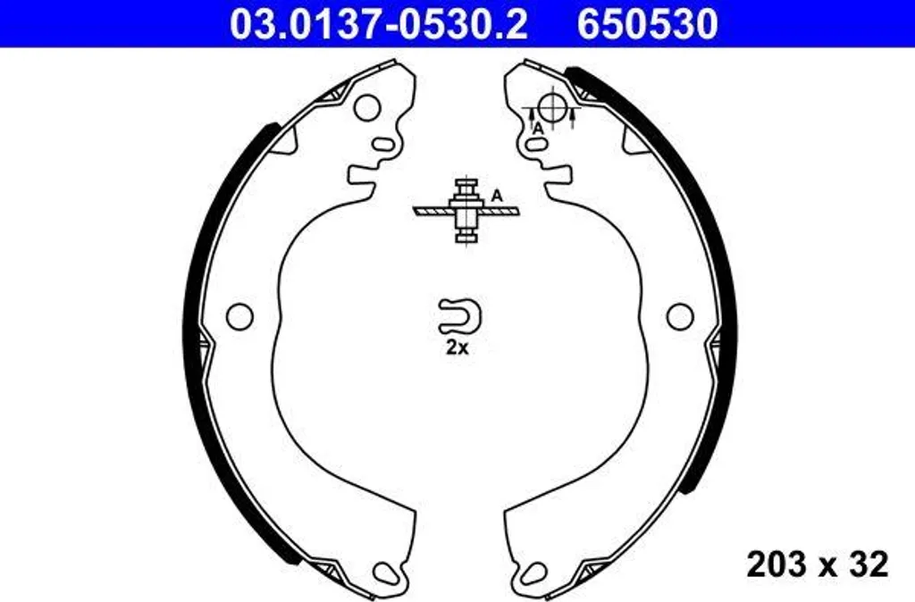Mâchoires de frein arrière pour Mitsubishi Mirage - Kit ATE 4600A346