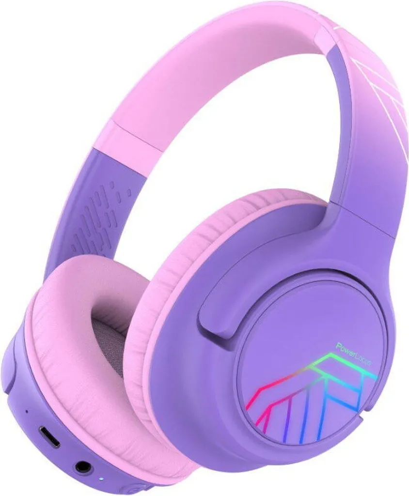 Casque Audio pour Enfant PowerLocus Bobo Pliable Teinte Rose et Violette