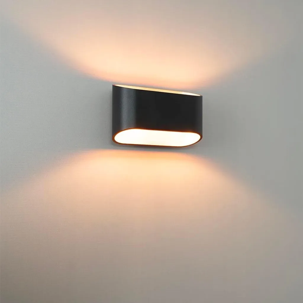Lampe murale ovale G9 Noir et Or pour ambiance feutrée chambre et hall