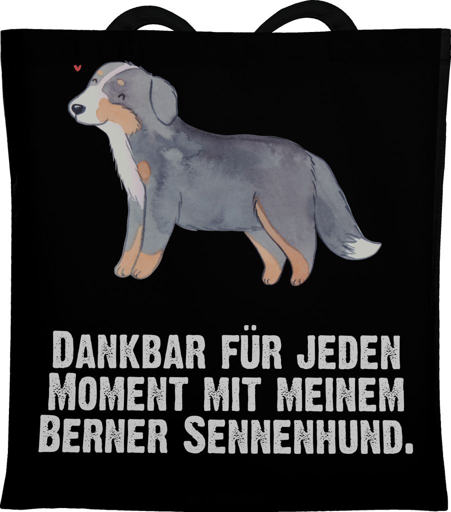 Mr. & Mrs. Panda Tote Bag Berner Sennenhund Moment - Schwarz - Geschenk, Laptoptasche, umhängebeutel, totebag, dokumententasche, Dürrbächler, Sc...
