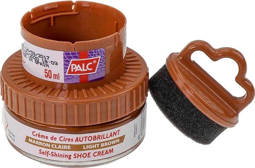 Palc Selbstglanz Wachs Schuhcreme hellbraun  - Schuhglanz Produktbild 