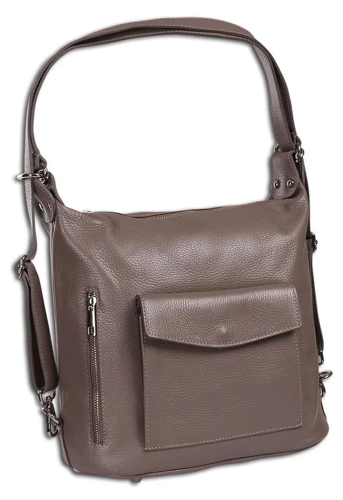 Sac bandoulière convertible en sac à dos gris - Confort urbain 38cm