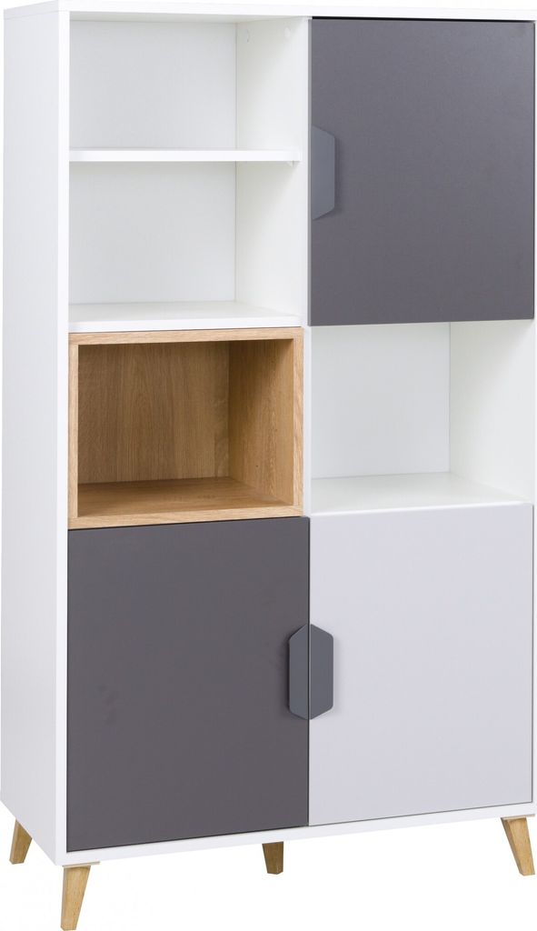Furniture24 Schrank Joker 06 Kommode Highboard Hochschrank mit 3 Türen