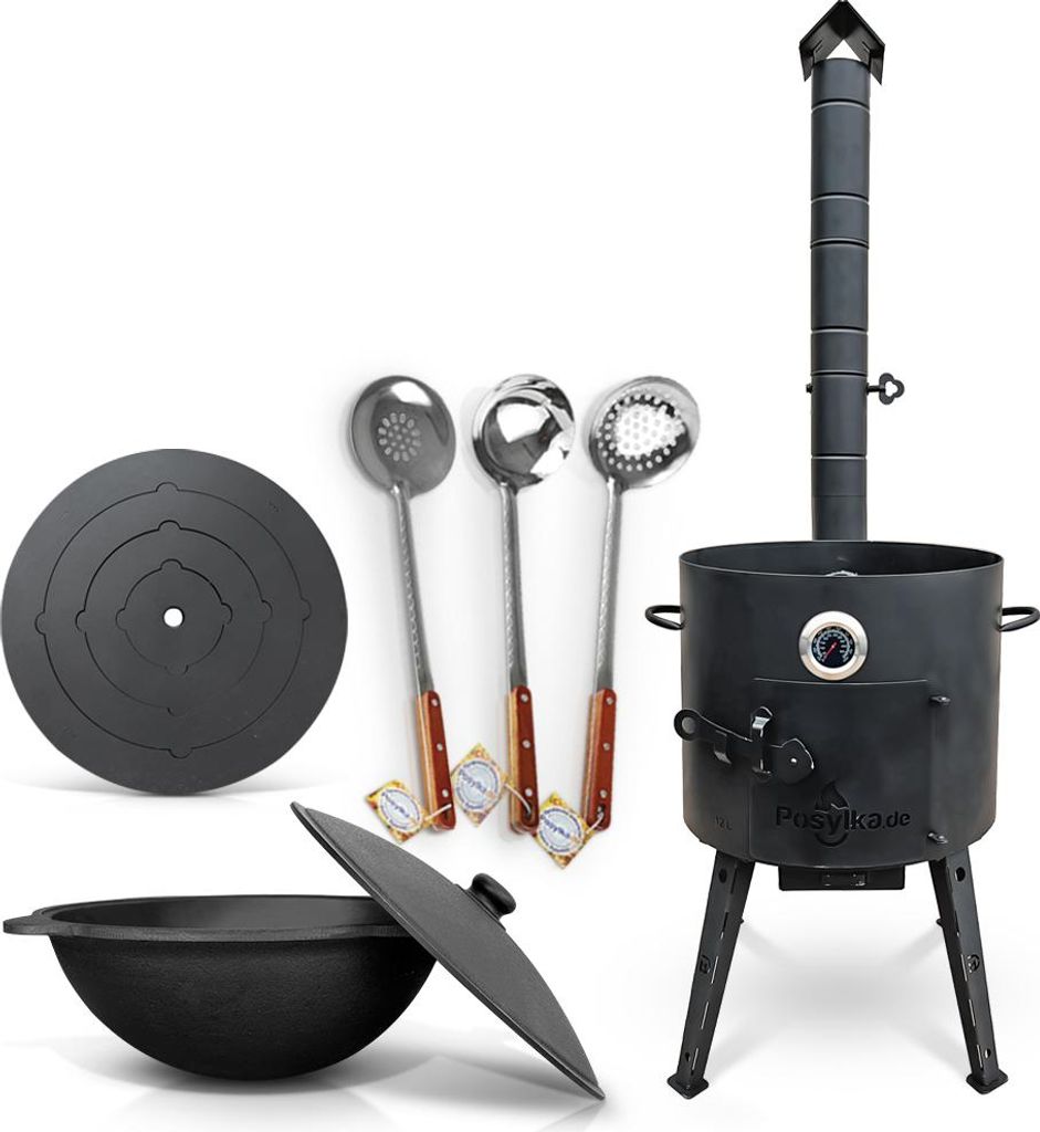 Gusseisen Kazan 12 L Kasan Herdplatte Feuerofen Utschak Ø 40 cm. Учак Учаг Uchag